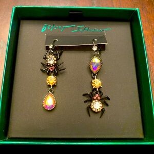 Betsey Johnson Spider and Gem Earrings